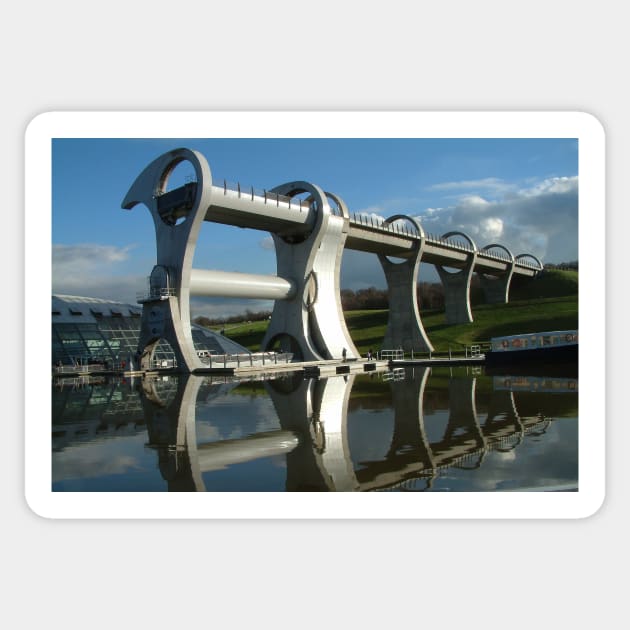 The Falkirk Wheel Sticker by goldyart